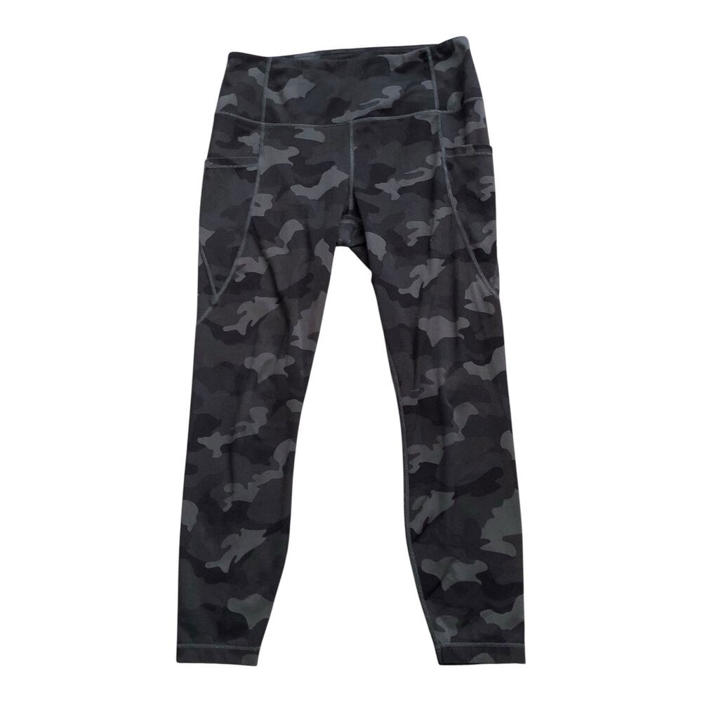 Active Life Leggings Womens L Gray Black Camo High Rise Yoga Pocket Active Pants